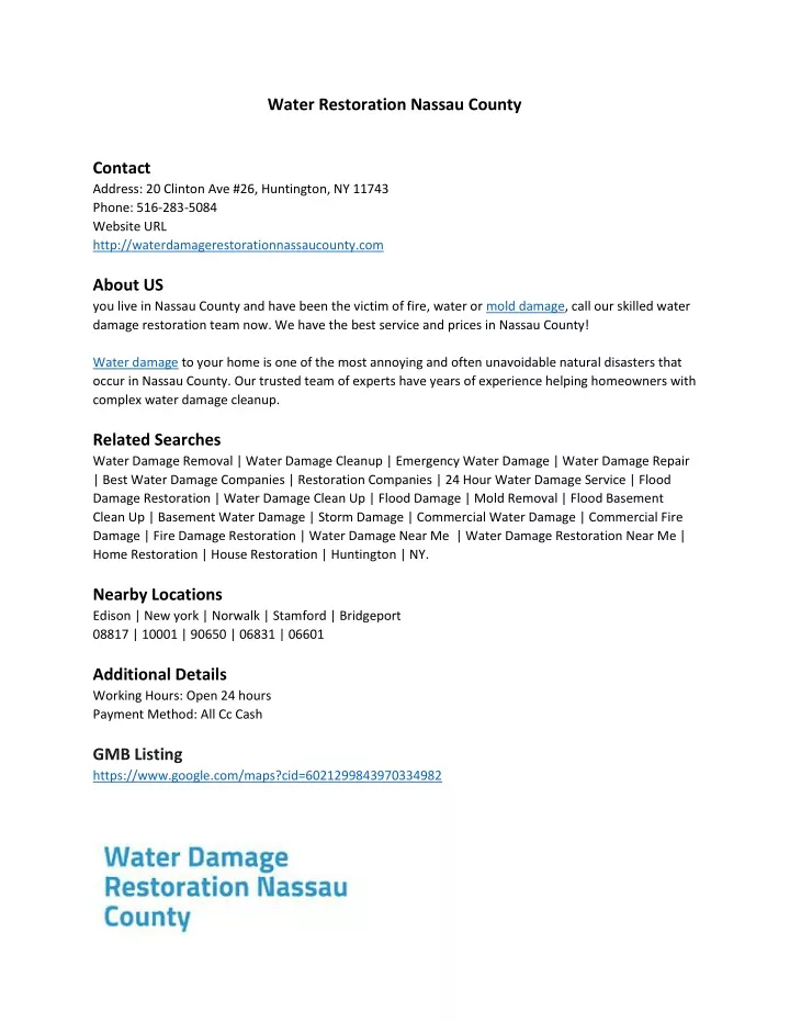 water restoration nassau county