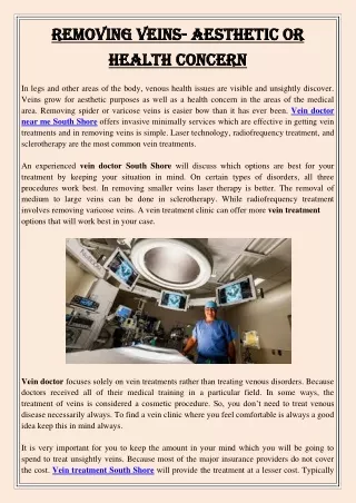 removing veins removing veins aesthetic or health