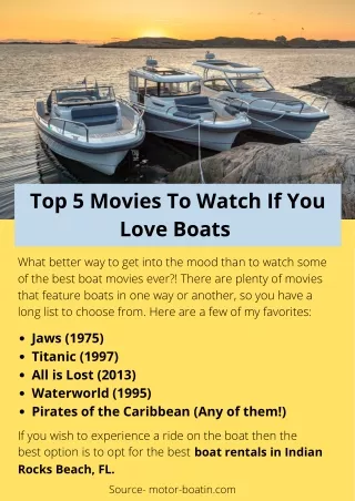 Top 5 Movies To Watch If You Love Boats