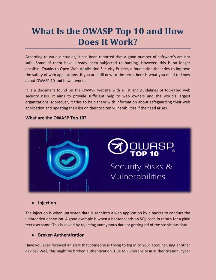 what is the owasp top 10 and how does it work