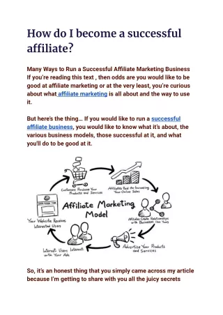 How Do I become a successful affiliate marketer?