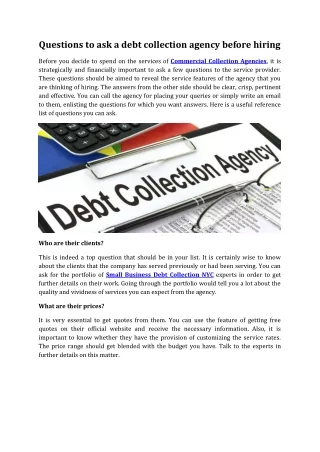 Questions to ask a debt collection agency before hiring-converted