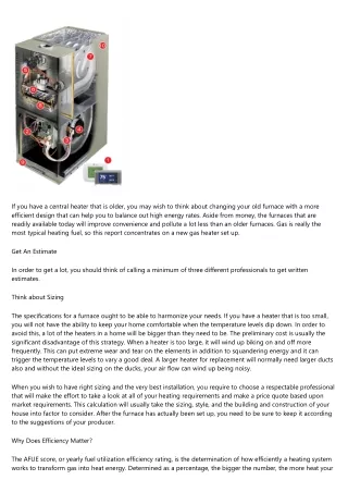 if you have a central heater that is older