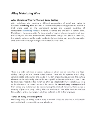 alloy metalizing wire