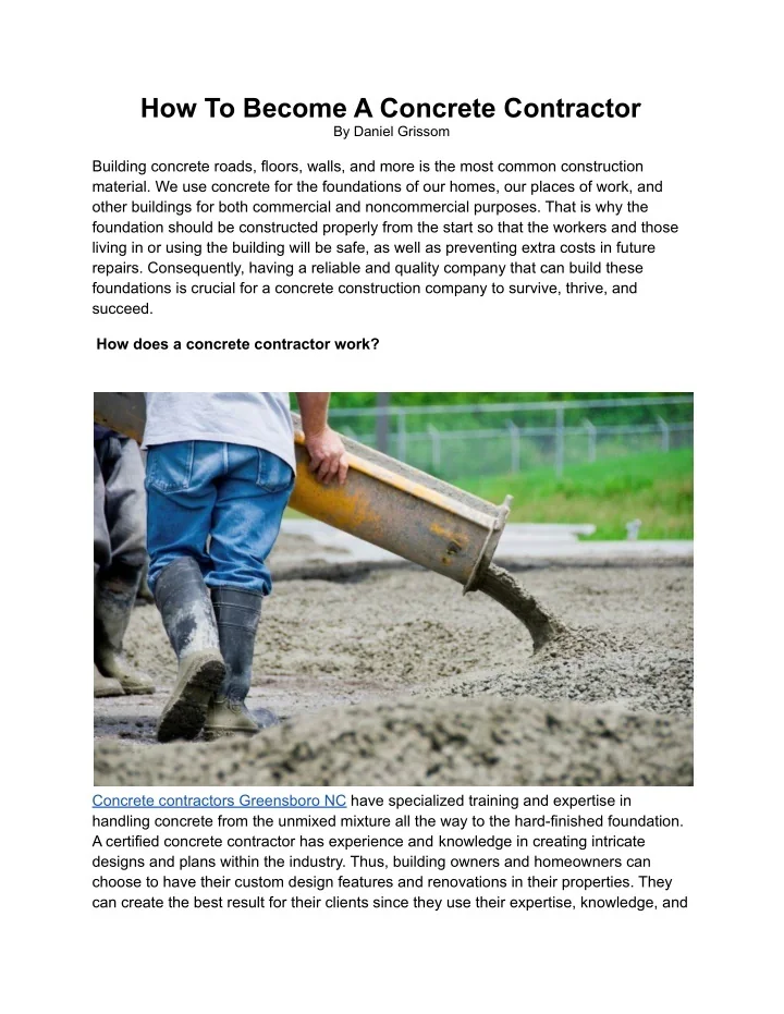 PPT - How To Become A Concrete Contractor PowerPoint Presentation, free ...