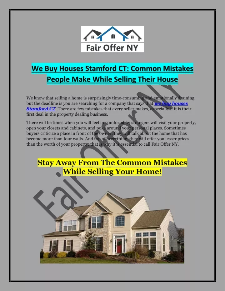 we buy houses stamford ct common mistakes people