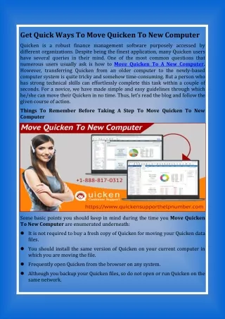 get quick ways to move quicken to new computer