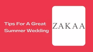 Tips for a Great Summer Wedding