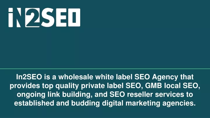 in2seo is a wholesale white label seo agency that