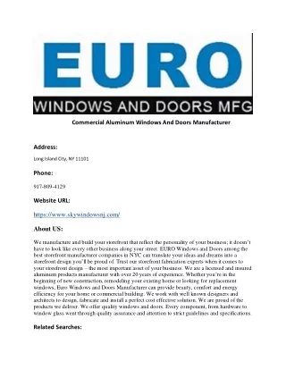 commercial aluminum windows and doors manufacturer