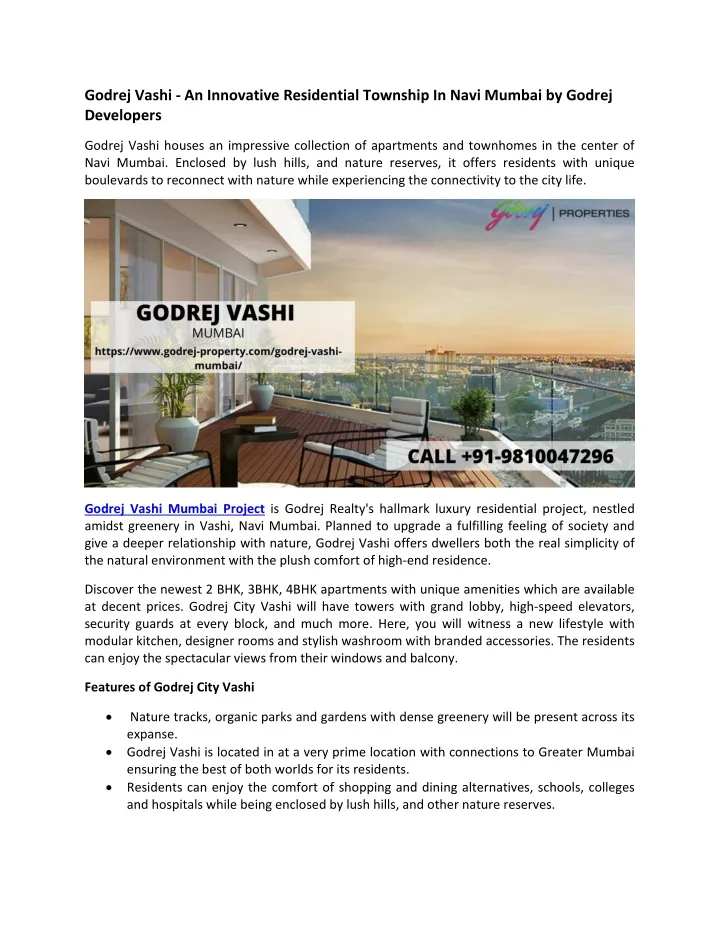 godrej vashi an innovative residential township