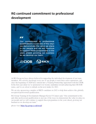 rg continued commitment to professional