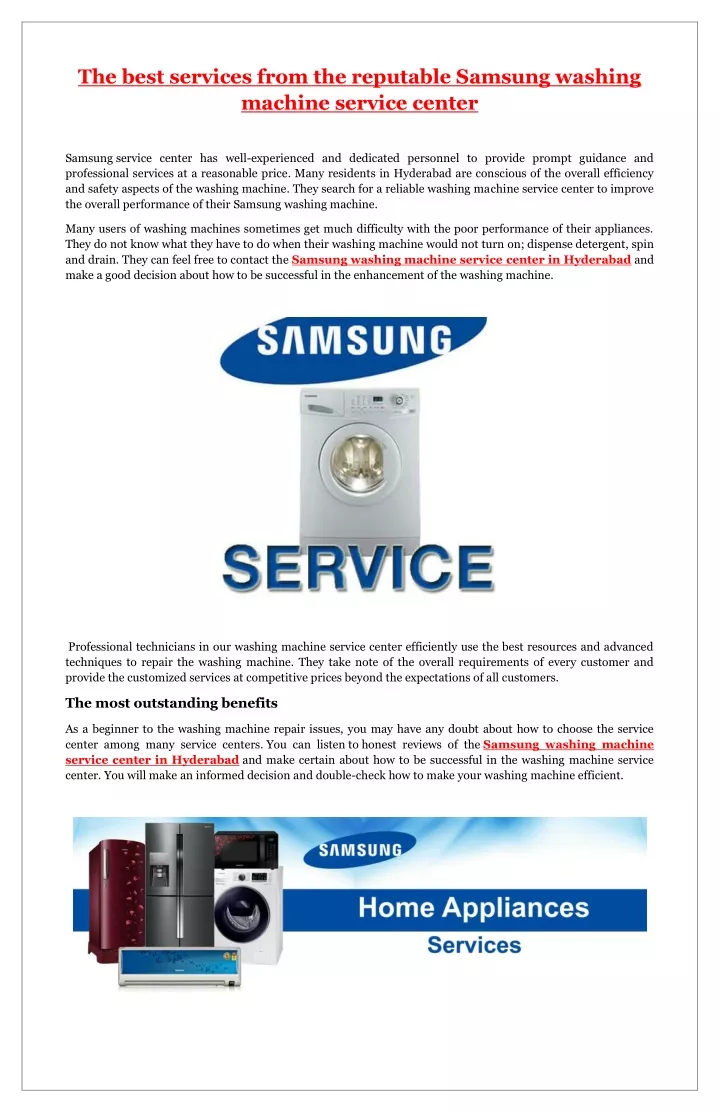 the best services from the reputable samsung