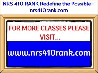 NRS 410 RANK Redefine the Possible--nrs410rank.com