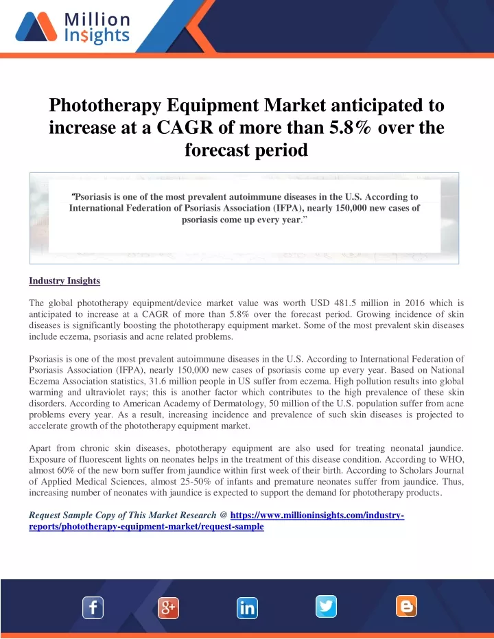 phototherapy equipment market anticipated
