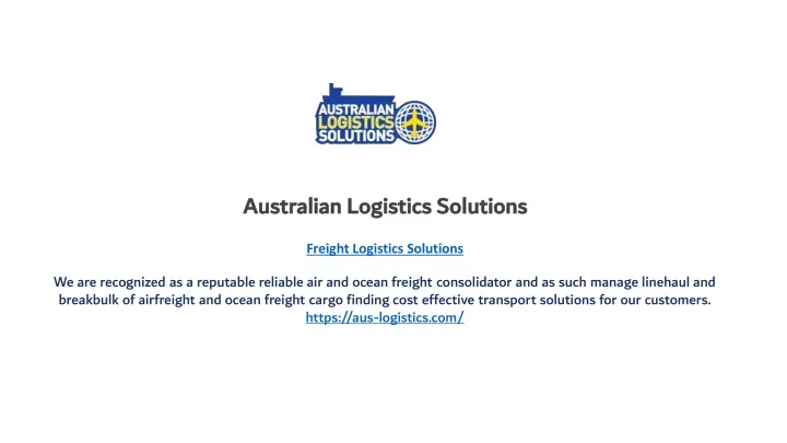 australian logistics solutions