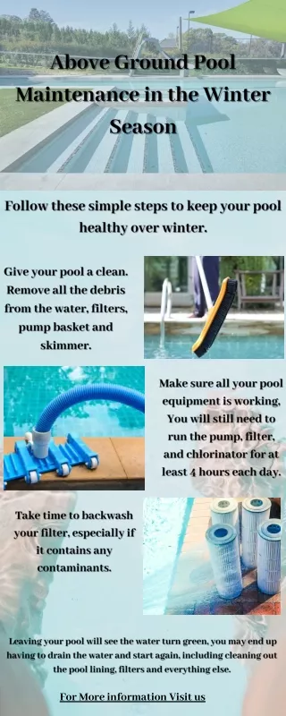 Above Ground Pool Maintenance in the Winter Season