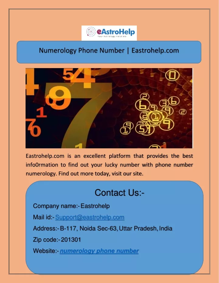 numerology phone number eastrohelp com