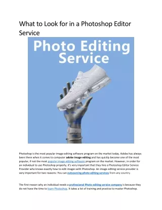 what to look for in a photoshop editor service