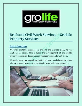 Brisbane Civil Work Services – GroLife Property Services