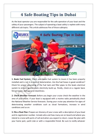 4 Safe Boating Tips in Dubai