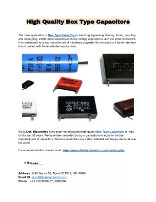 high quality box type capacitors