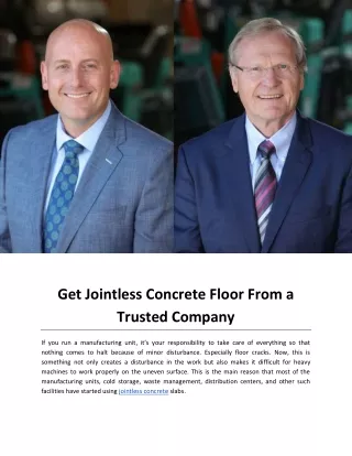 Get Jointless Concrete Floor From a Trusted Company