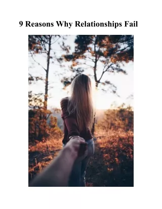 9 Reasons Why Relationships Fail