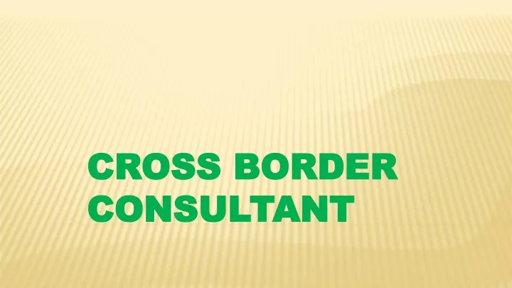 cross border consultant