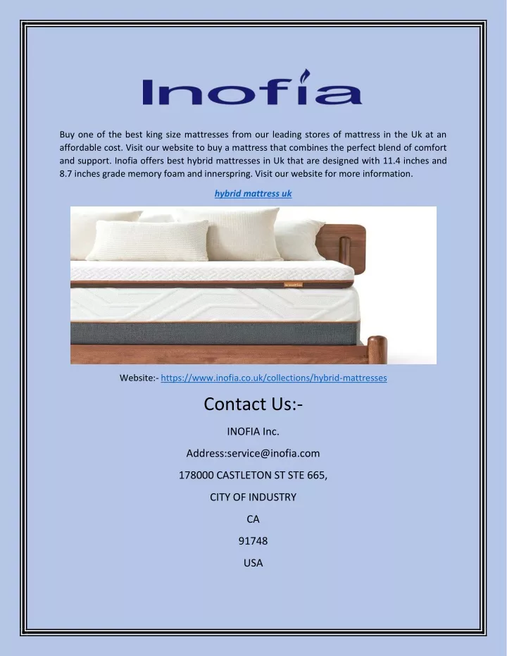 buy one of the best king size mattresses from