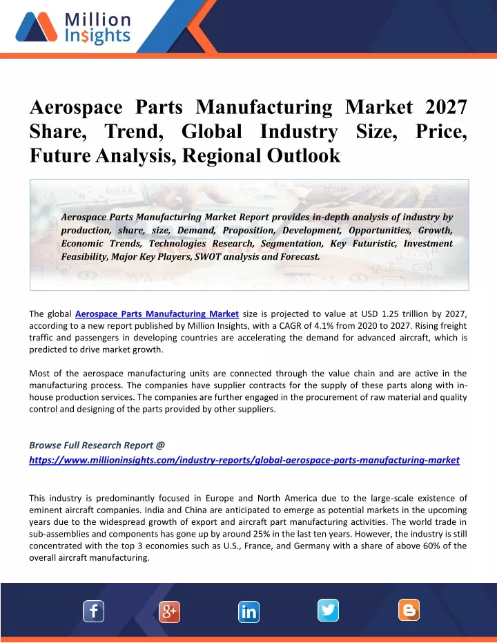 aerospace parts manufacturing market 2027 share