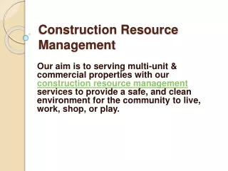 Construction Resource Management