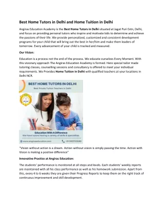 Best Home Tutors in Delhi and Home Tuition in Delhi