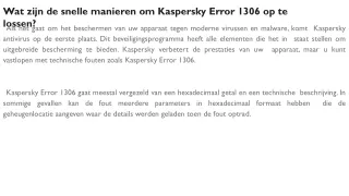 _Wat zijn de snelle manieren om Kaspersky Error 1306 op te lossen_