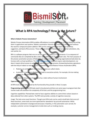 what is rpa technology how is the future