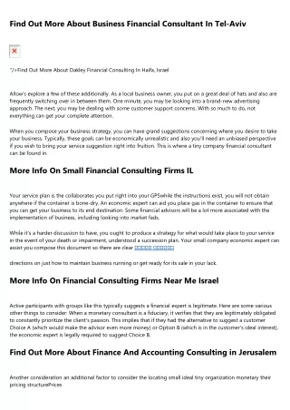 More Info On Ey Financial Consulting Israel