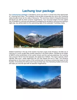 Lachung tour package