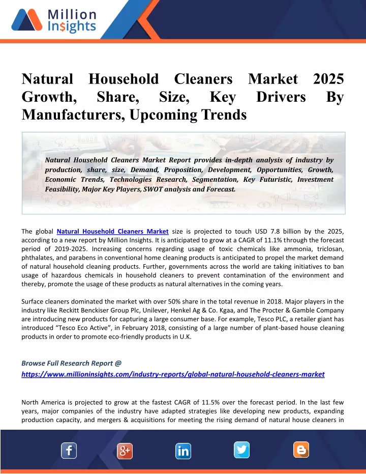 natural household cleaners market 2025 growth