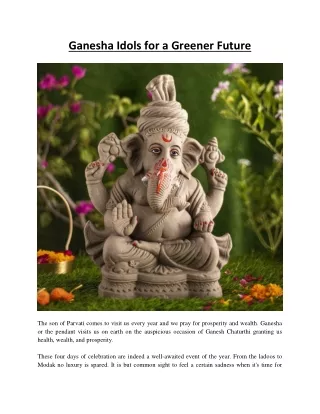 Ganesha Idols for a Greener Future