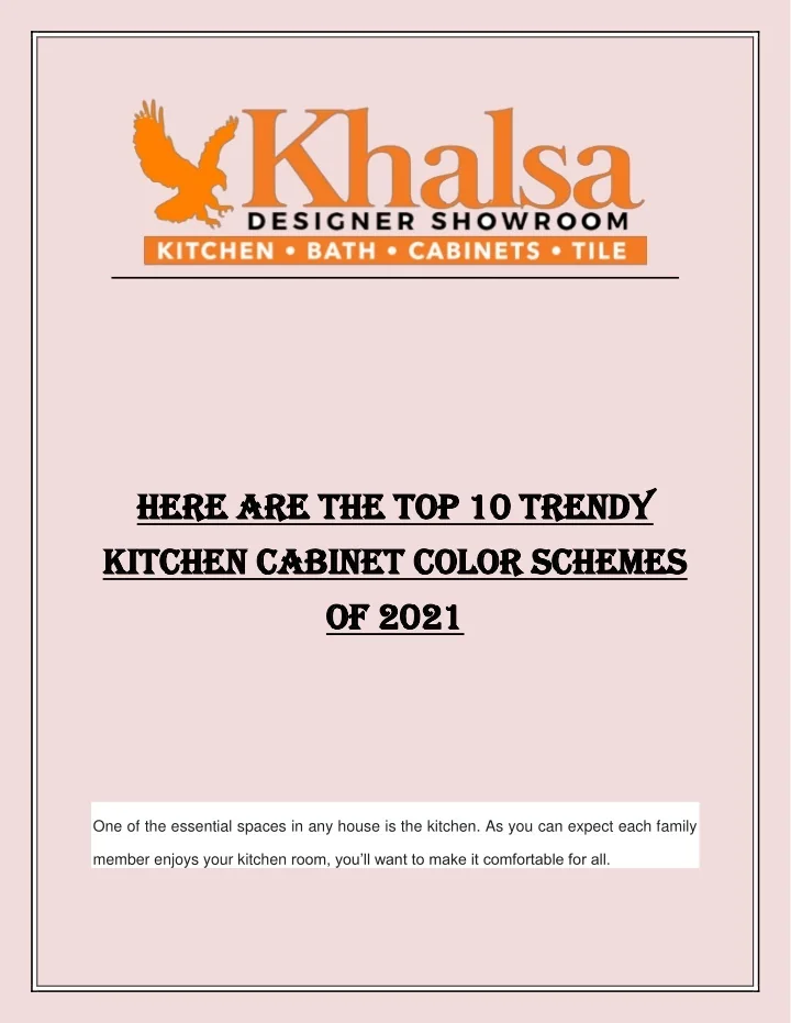 PPT - Top 10 Trendy Kitchen Cabinet Colour Schemes Of 2021 PowerPoint ...
