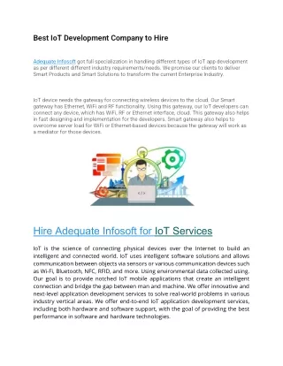 best iot development company to hire