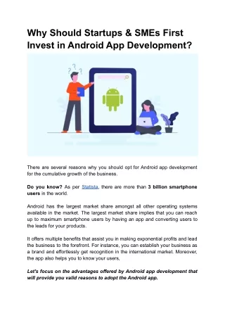 why should startups smes first invest in android