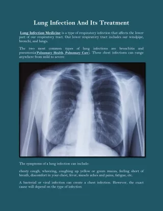 lung infection and its treatment