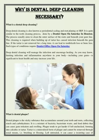 why is dental deep cleaning why is dental deep