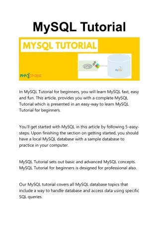 MySQL Tutorial