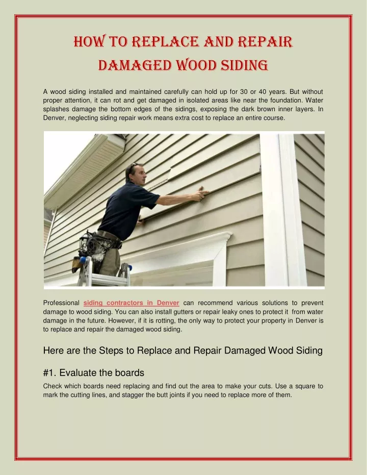 how to replace and repair damaged wood siding
