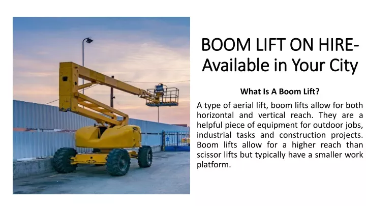 boom lift on hire available in your city