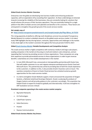 global oracle services market overview