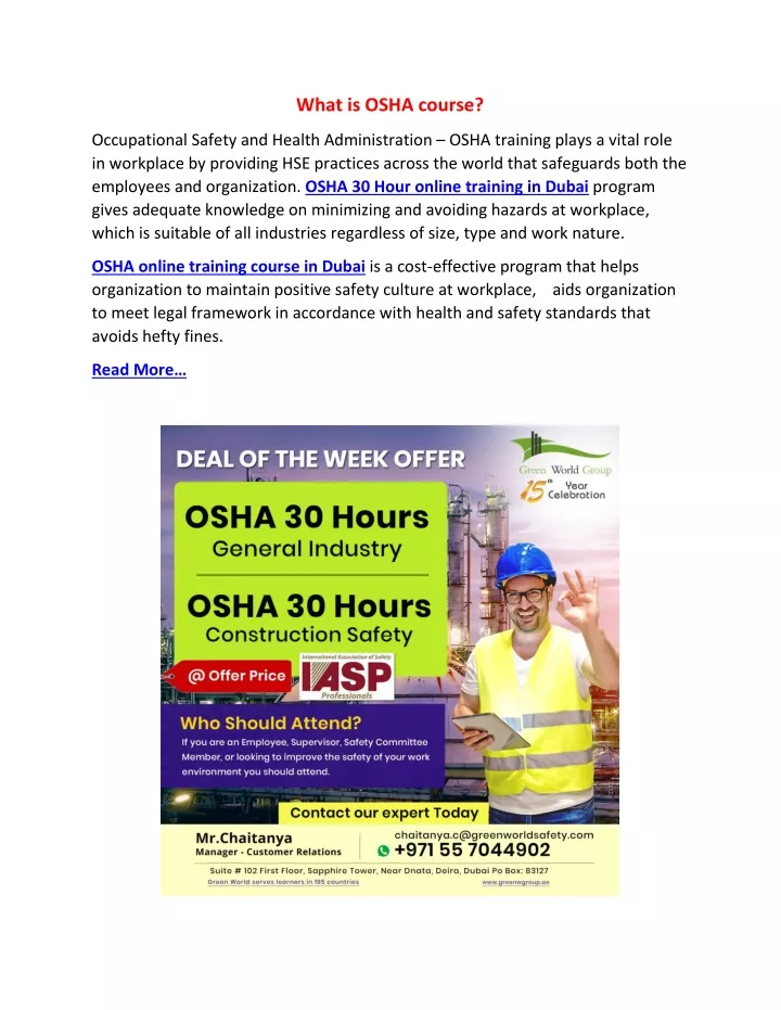 what is osha course