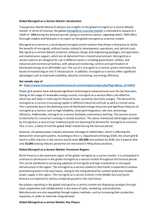 global microgrid as a service market introduction